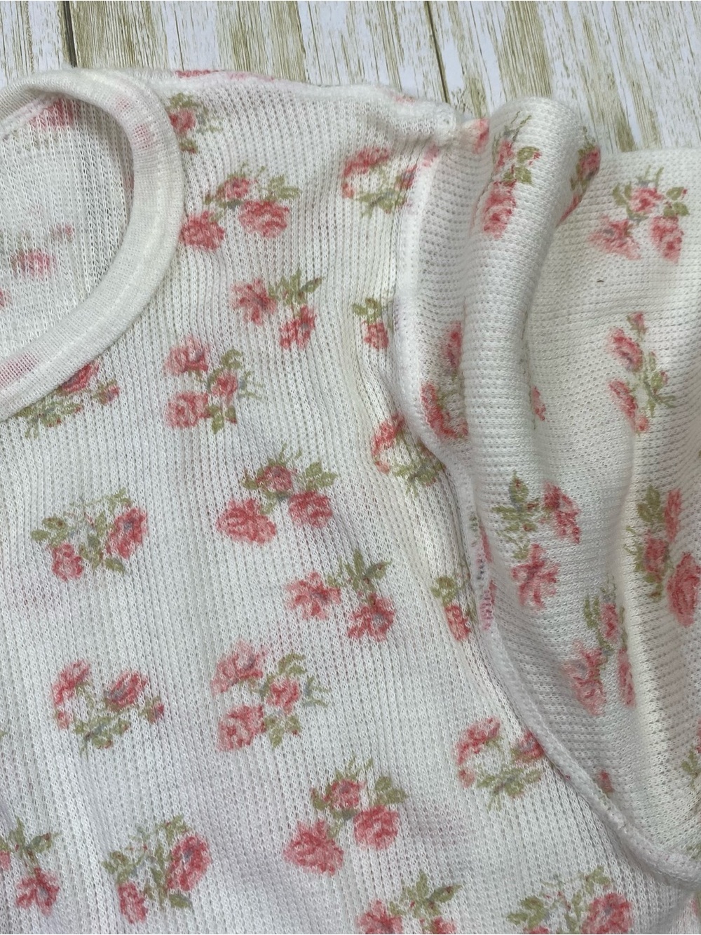Vintage J.E. Morgan Arctex Lites White Floral Thermal Long Johns - Picture 3 of 11